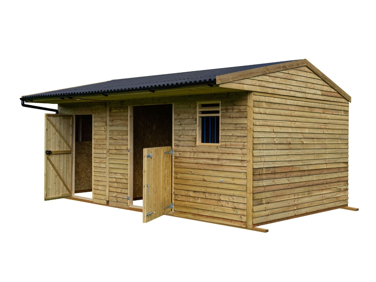 18ft x 12ft Field Shelter with Storage/Tack Feed Room V.4