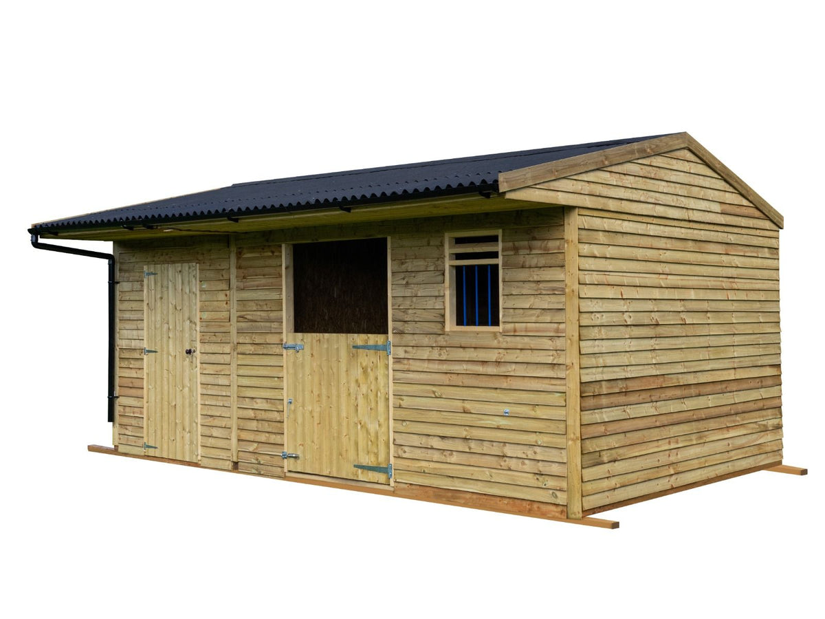 18ft x 12ft Field Shelter with Storage/Tack Feed Room V.4