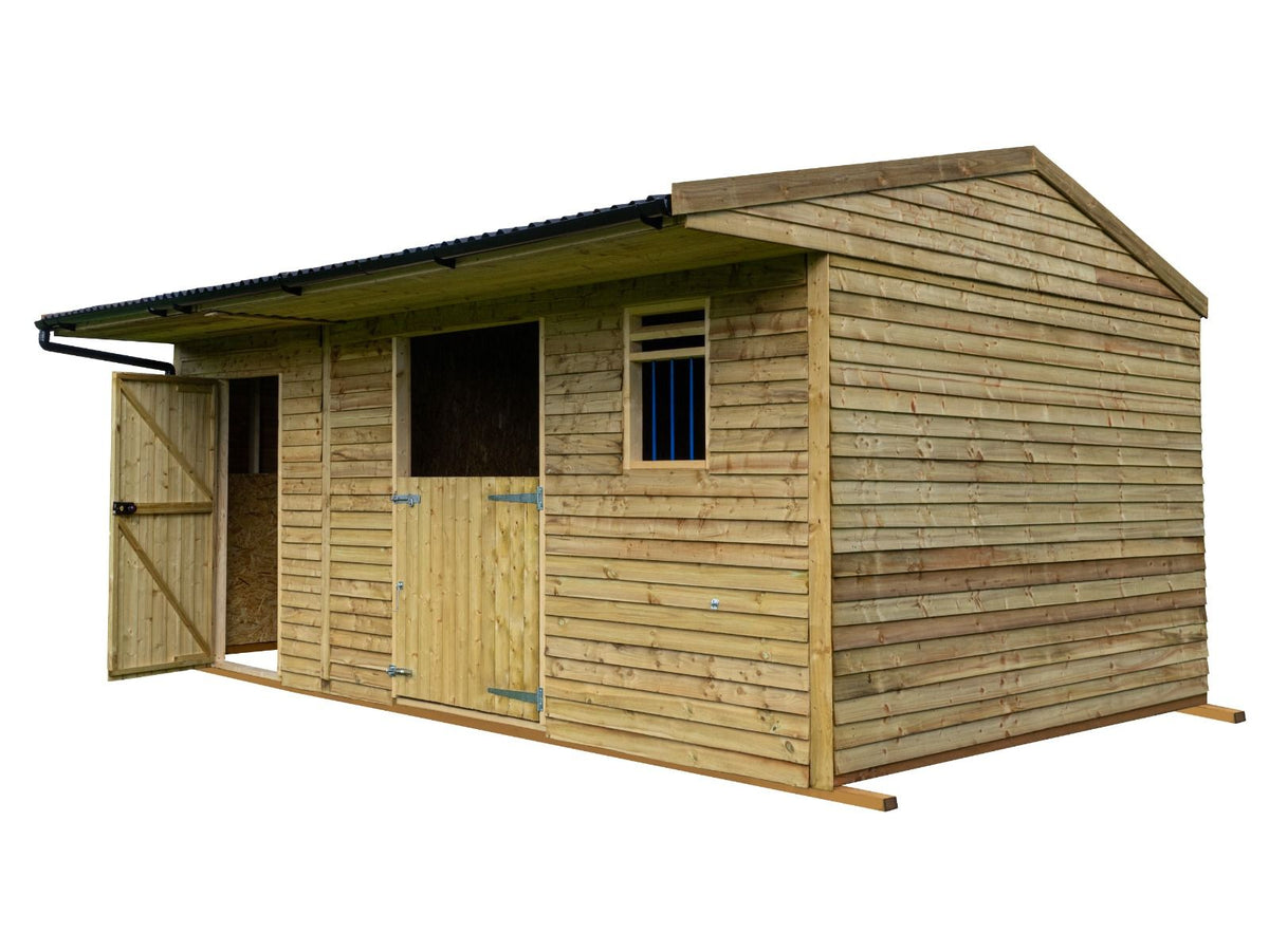 18ft x 12ft Field Shelter with Storage/Tack Feed Room V.4