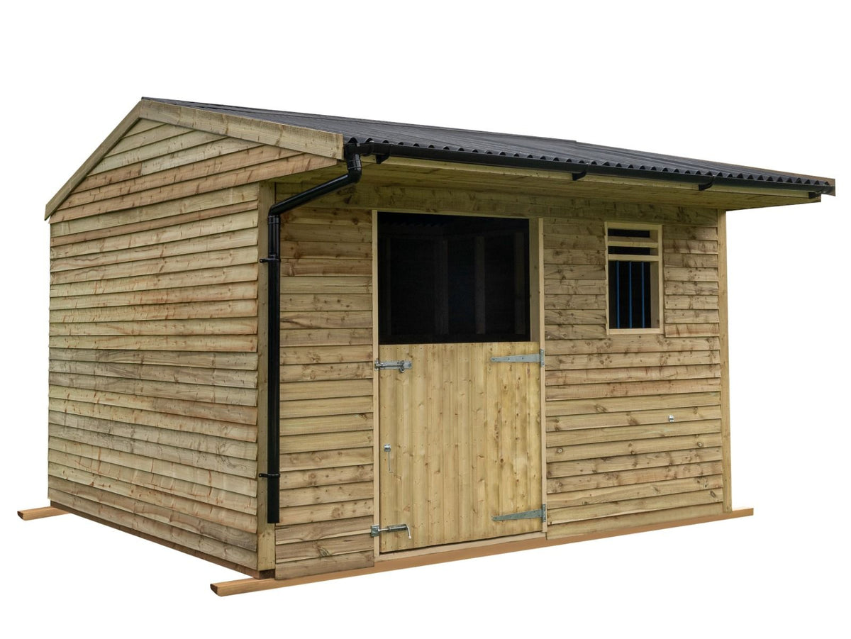 12ft x 12ft Mobile Animal Field Shelter With Overhang and Guttering V.3