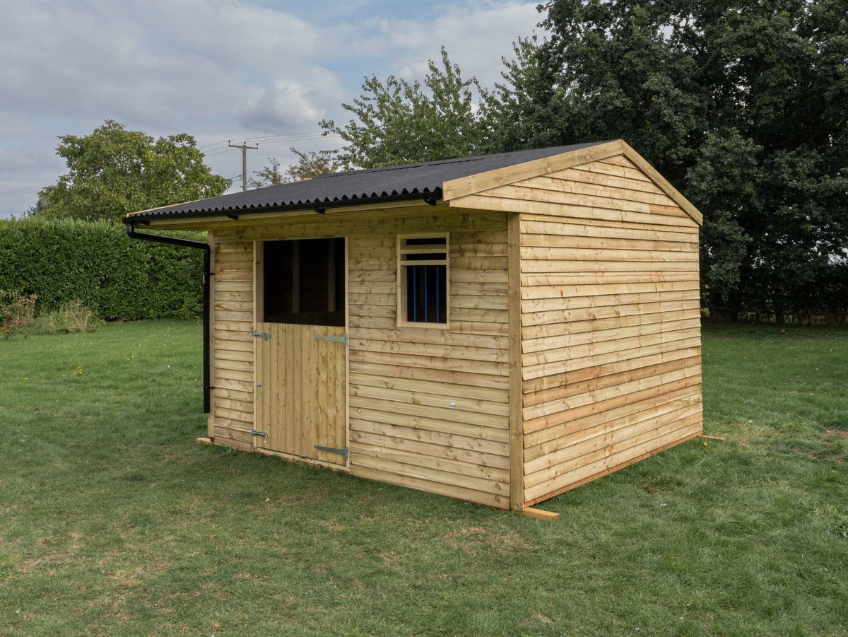 12ft x 12ft Mobile Animal Field Shelter With Overhang and Guttering V.3