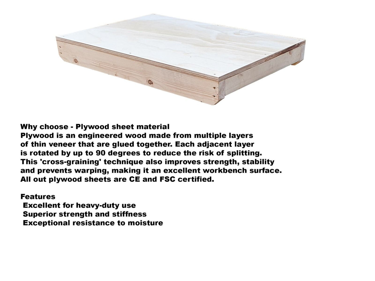 Wooden Workbench Superior Strength 18mm Plywood Top