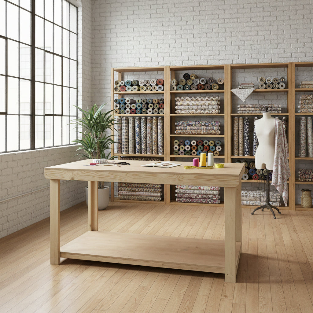 Wooden Workbench Eucalyptus Hardwood Top Depth-3ft