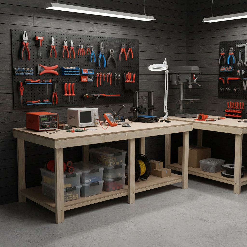 Wooden Workbench MDF Top Depth-4ft