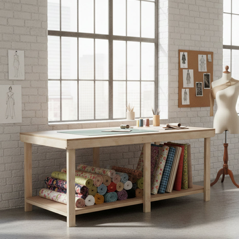Wooden Workbench MDF Top Depth-4ft