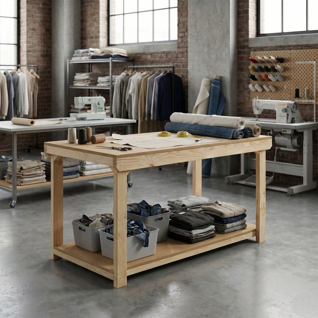 Wooden Workbench MDF Top Depth-3ft