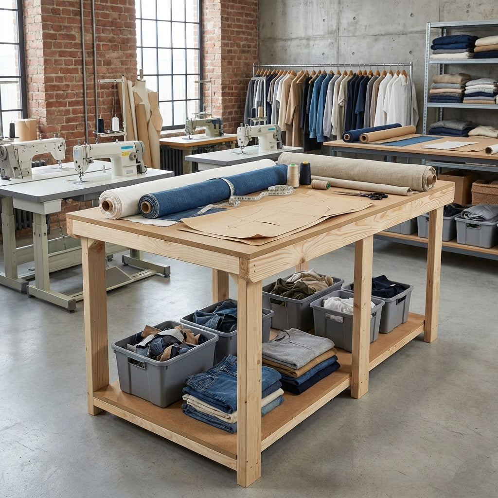Wooden Workbench MDF Top Depth-3ft